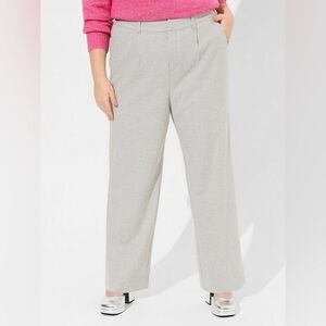 Torrid Studio Wide Leg Brushed Twill High Rise Pant Welt Pockets Grey Plus 14 S
